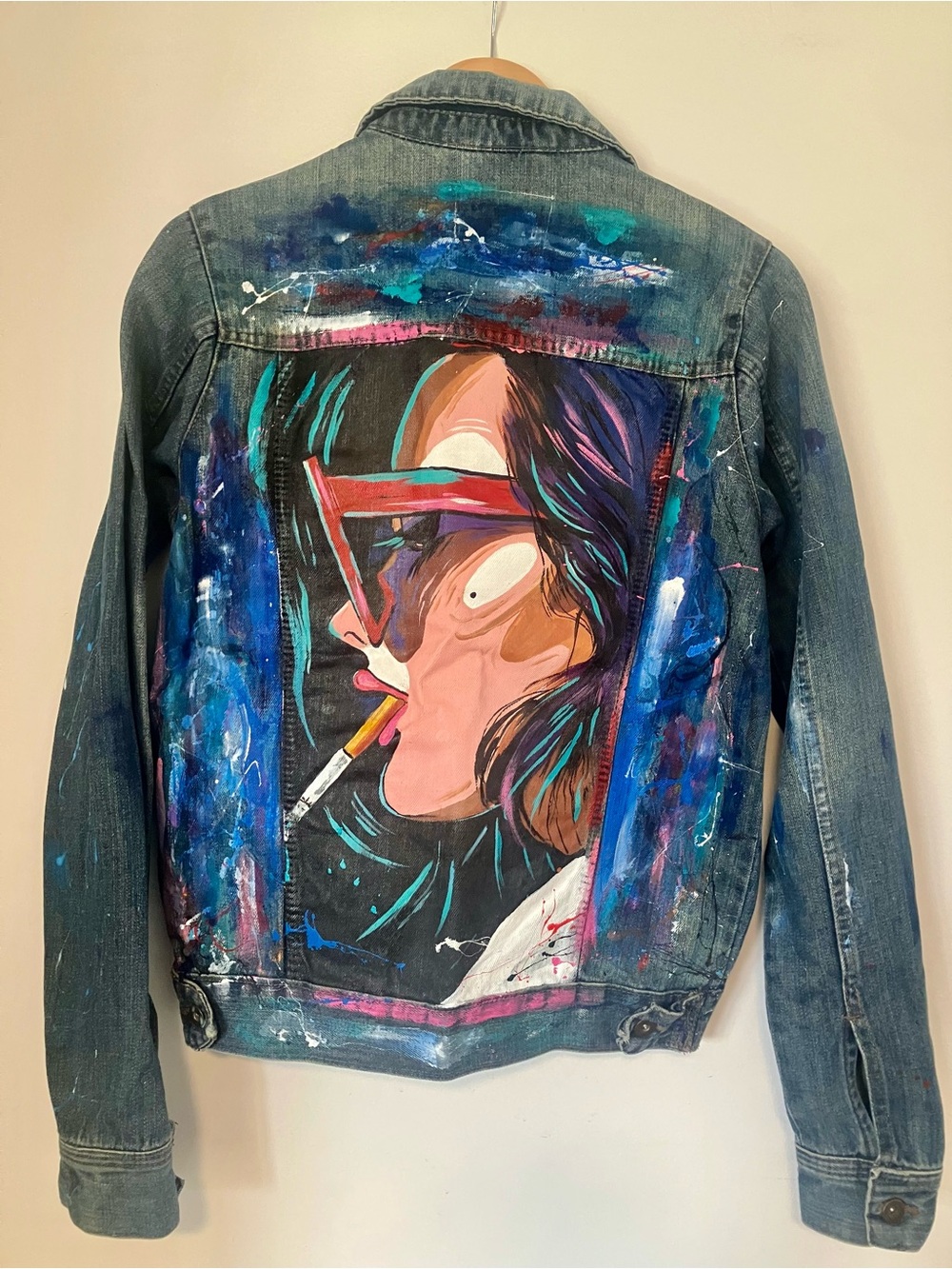NWOT Unisex Hand-Painted South African Designer Denim Jacket - Picture 2 of 9